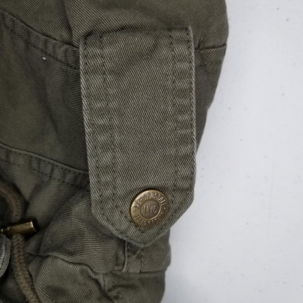 Aeropostale Designed In NYC Women’s S Small hooded Forest Green utility jacket. - Picture 5 of 10
